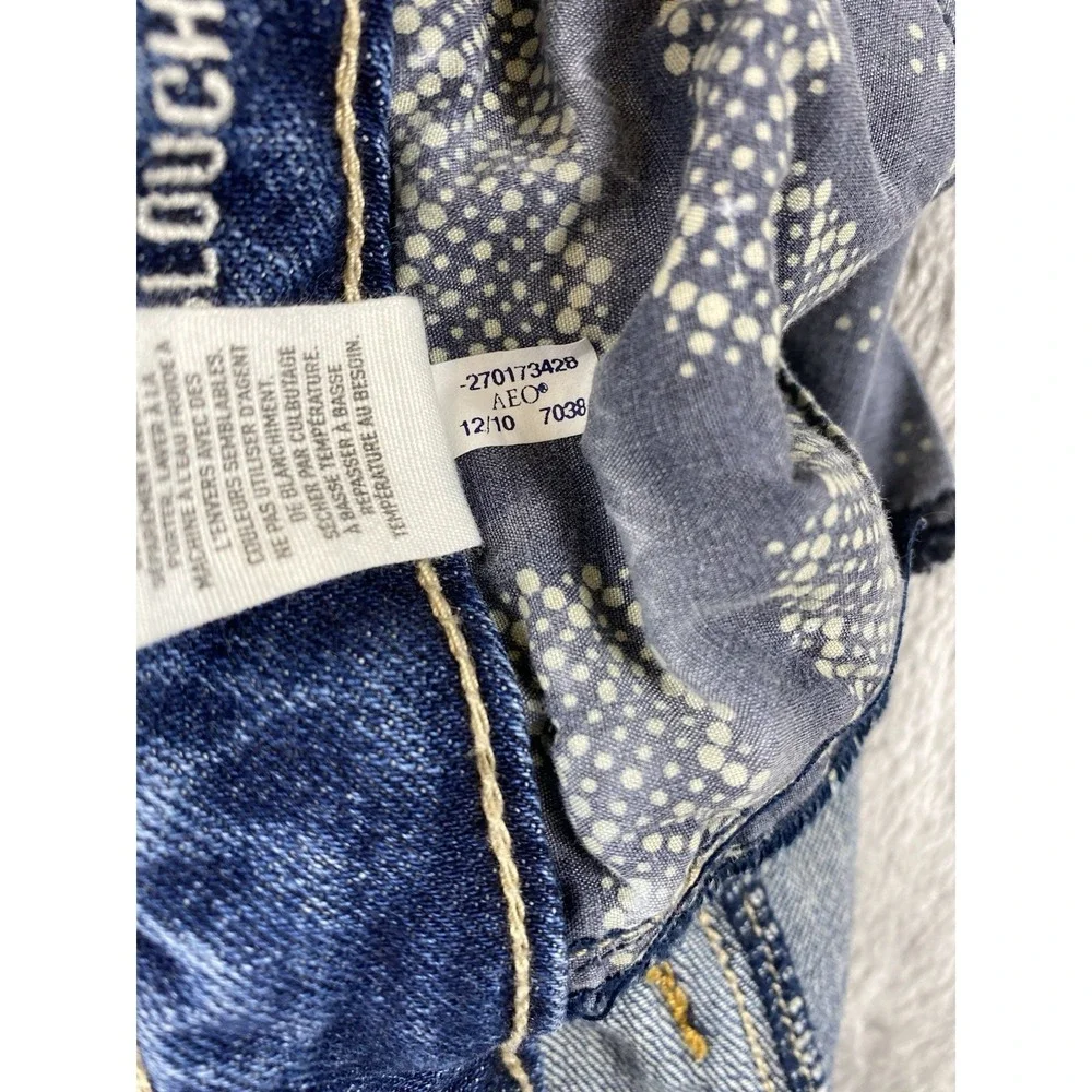 American Eagle Women's‎ Jeans Sz 2   Stretch Slouchy Med Wash Distressed